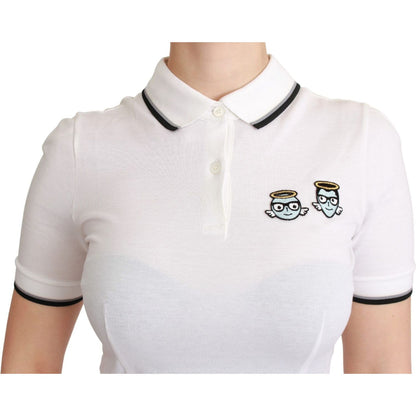 Dolce & Gabbana White Cotton Polo #dgfamily T-shirt Dolce & Gabbana