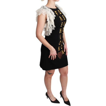 Dolce & Gabbana Black Fashion Devotion Sheath Mini Dress Dolce & Gabbana