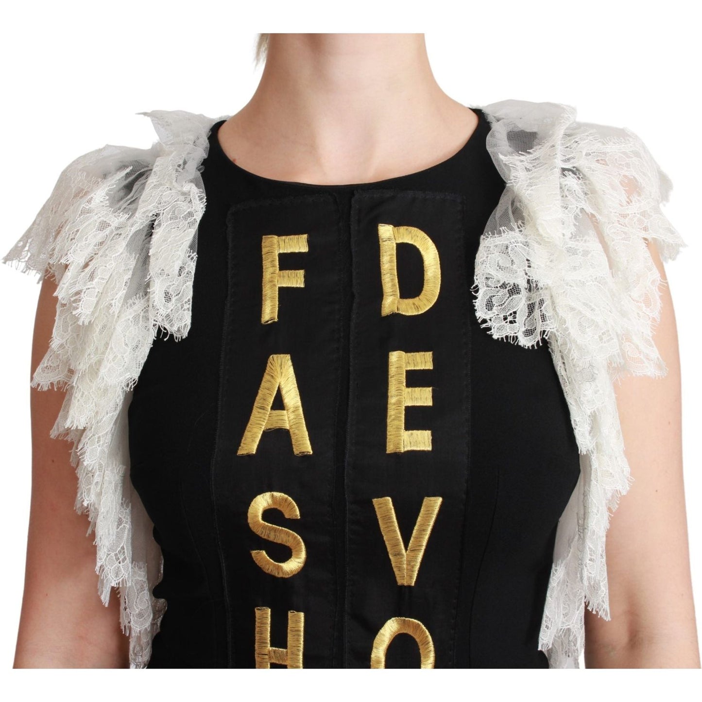 Dolce & Gabbana Black Fashion Devotion Sheath Mini Dress Dolce & Gabbana