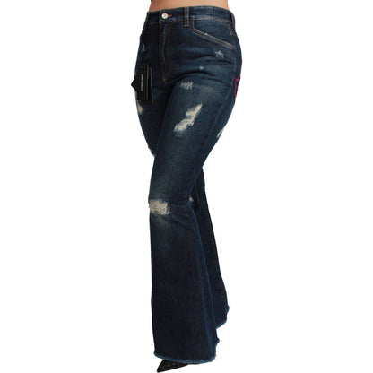 Dolce & Gabbana Blue Denim Cotton Stretch Flared Jeans Dolce & Gabbana