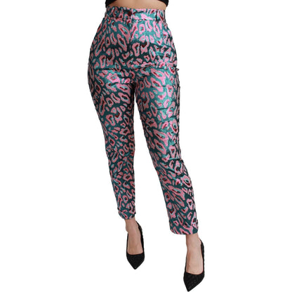 Dolce & Gabbana Multicolor Patterned Cropped High Waist Pants Dolce & Gabbana
