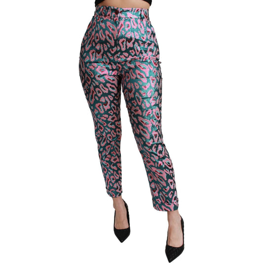 Dolce & Gabbana Multicolor Patterned Cropped High Waist Pants Dolce & Gabbana