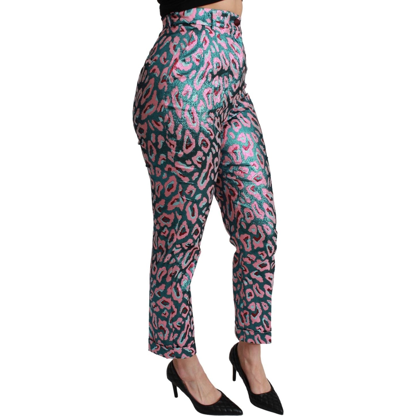 Dolce & Gabbana Multicolor Patterned Cropped High Waist Pants Dolce & Gabbana