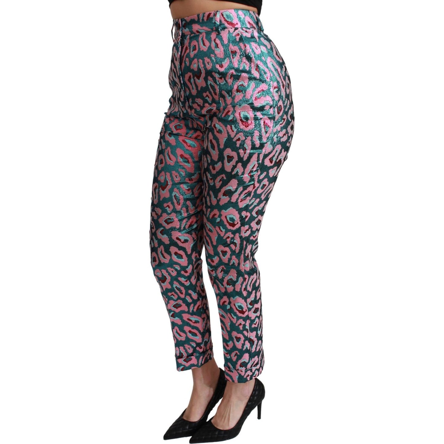 Dolce & Gabbana Multicolor Patterned Cropped High Waist Pants Dolce & Gabbana
