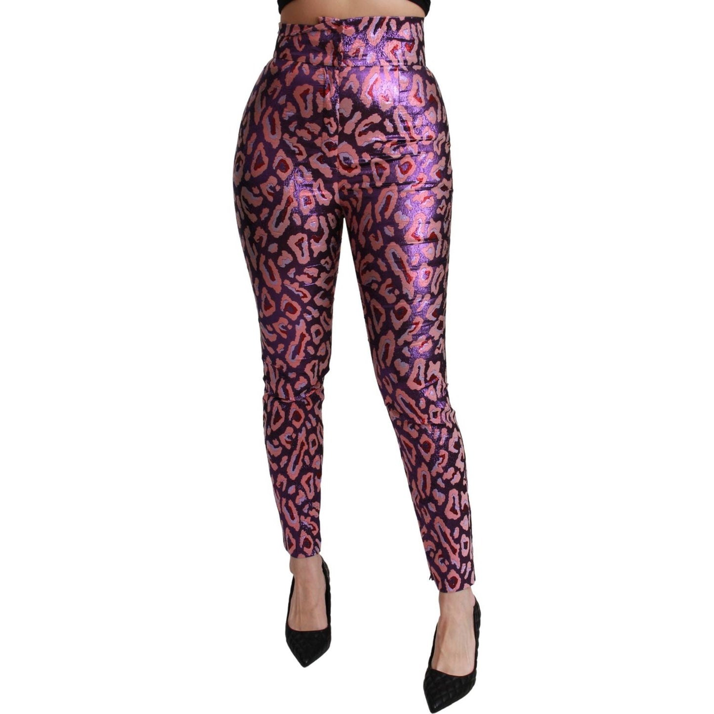 Dolce & Gabbana Multicolor Patterned Cropped High Waist Pants Dolce & Gabbana