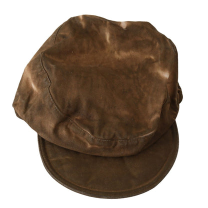 Costume National Brown Newsboy Beret Cabbie Fedora Hat Costume National