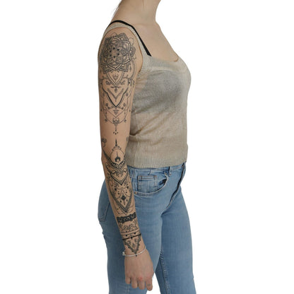 BYBLOS Beige Sleeveless Spaghetti Strap Tank See Through Top BYBLOS