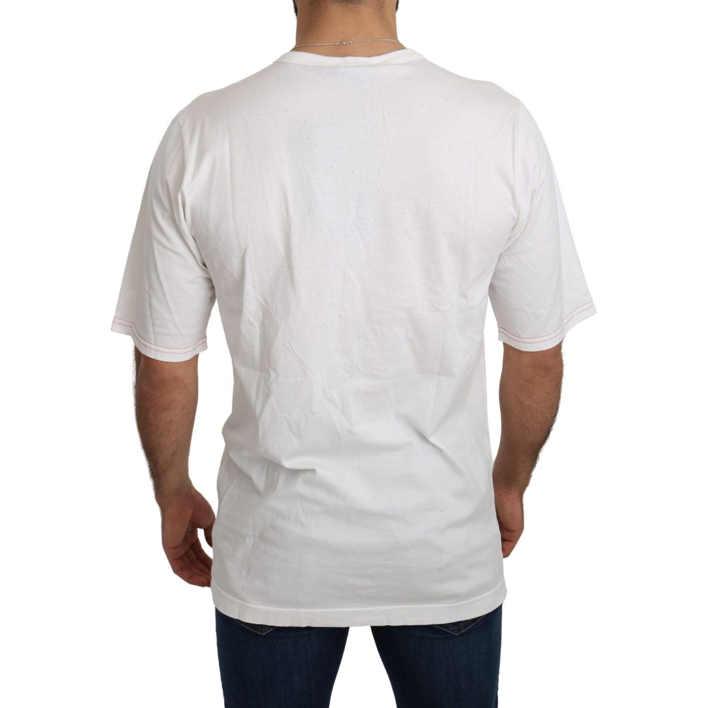 Dolce & Gabbana White Leopard Royal Top T-shirt Dolce & Gabbana