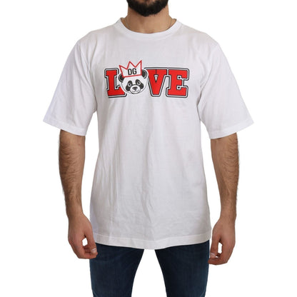 Dolce & Gabbana White Love Panda Print Top T-shirt Dolce & Gabbana