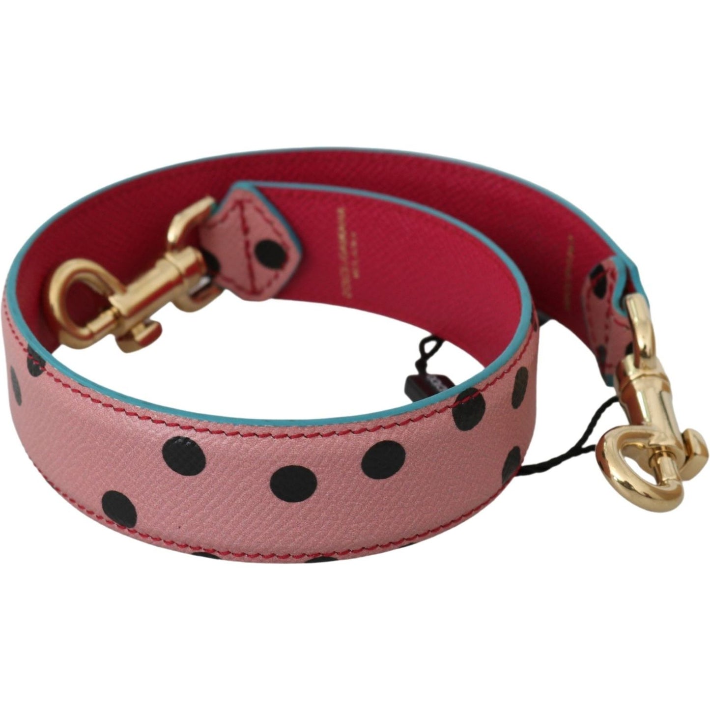 Dolce & Gabbana Pink Polka Dot Leather Shoulder Strap Dolce & Gabbana
