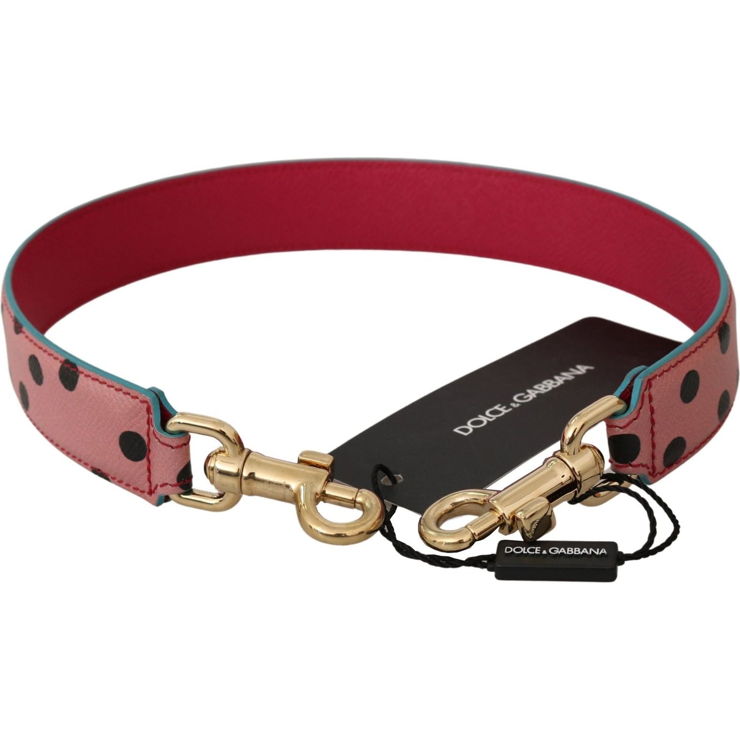 Dolce & Gabbana Pink Polka Dot Leather Shoulder Strap Dolce & Gabbana