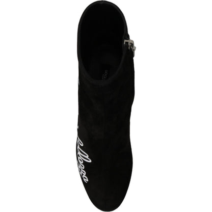 Dolce & Gabbana Black Suede L'Amore E'Bellezza Boots Shoes Dolce & Gabbana