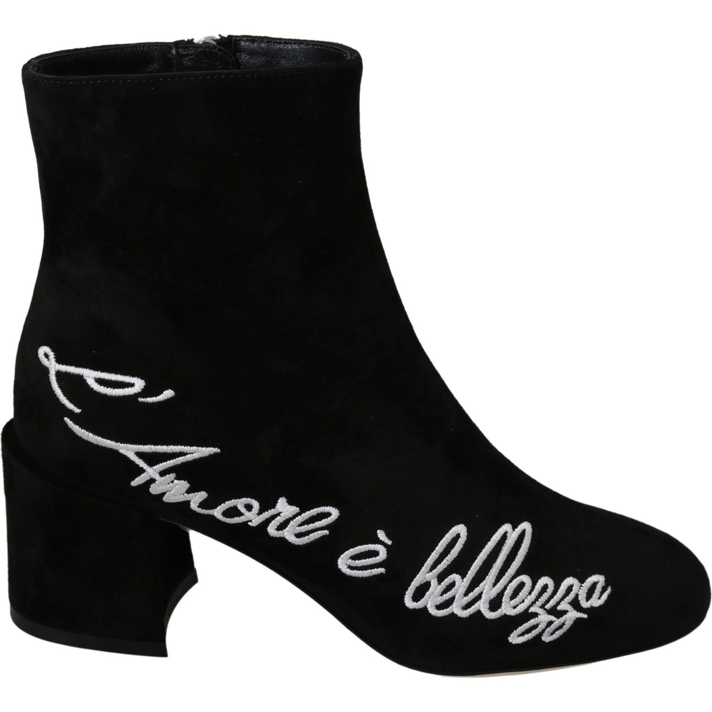 Dolce & Gabbana Black Suede L'Amore E'Bellezza Boots Shoes Dolce & Gabbana