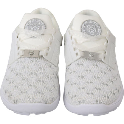 Philipp Plein White Polyester Casual Sneakers Shoes Philipp Plein