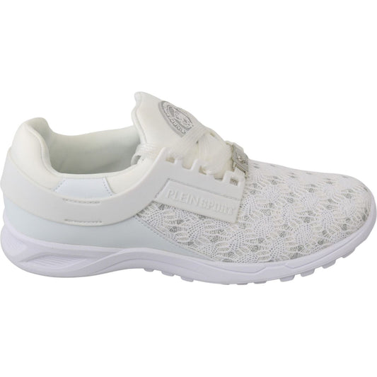 Philipp Plein White Polyester Casual Sneakers Shoes Philipp Plein