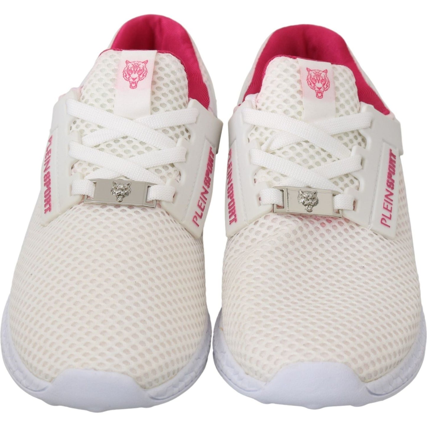Philipp Plein White Pink Polyester Becky Sneakers Shoes Philipp Plein