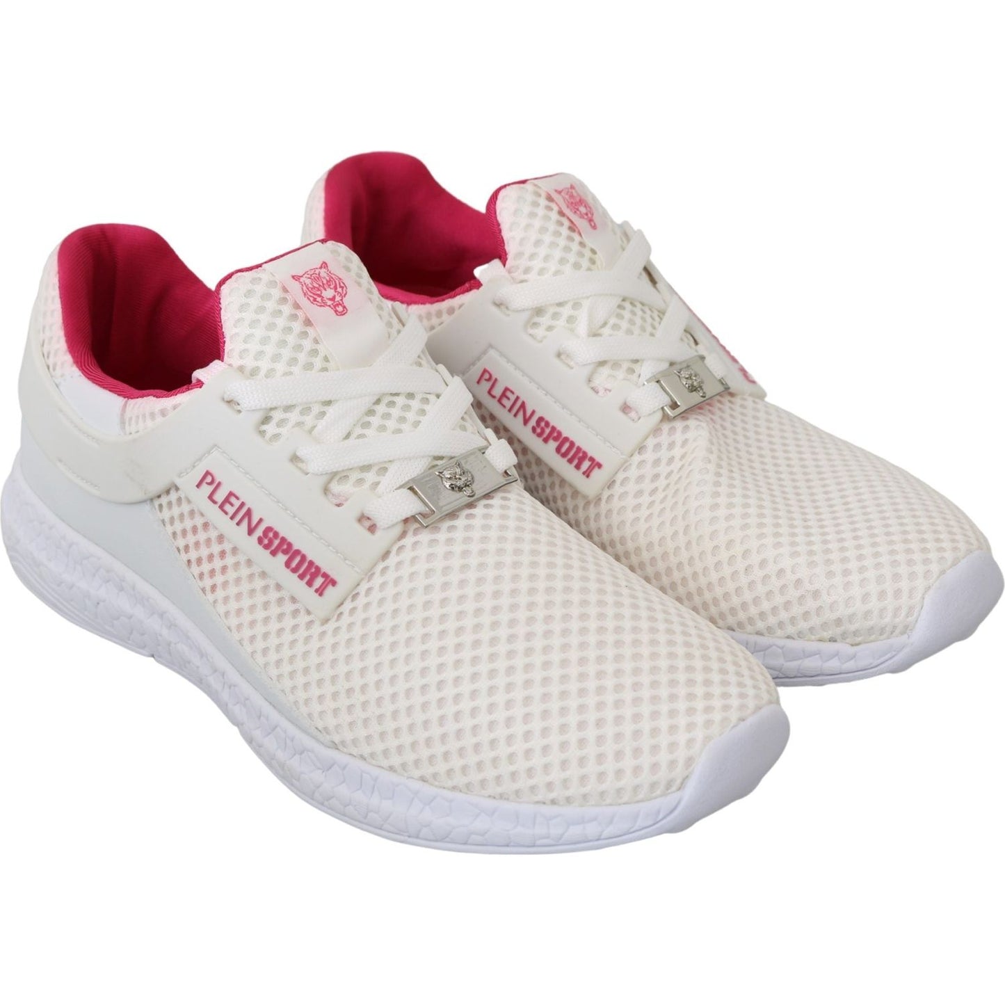 Philipp Plein White Pink Polyester Becky Sneakers Shoes Philipp Plein