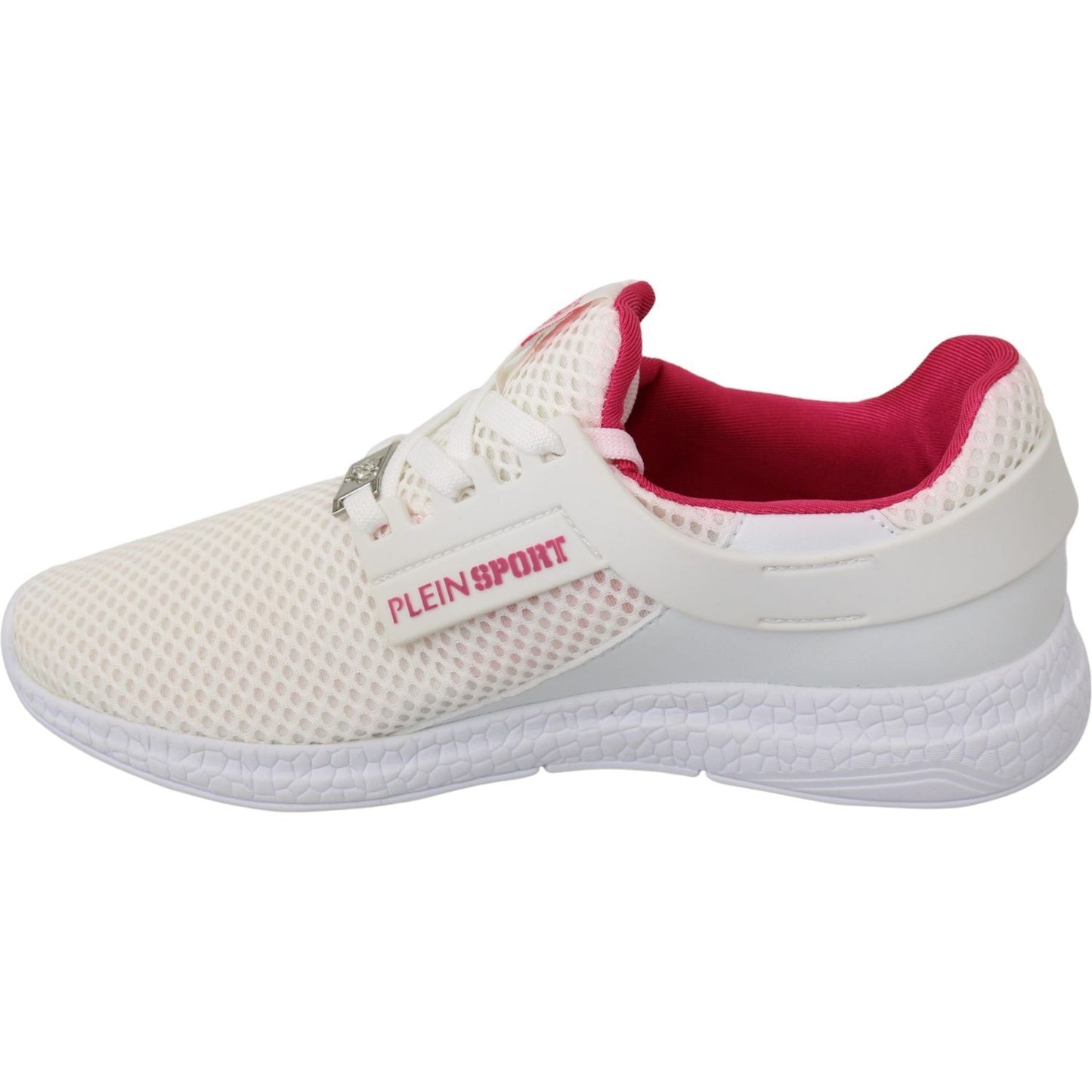 Philipp Plein White Pink Polyester Becky Sneakers Shoes Philipp Plein