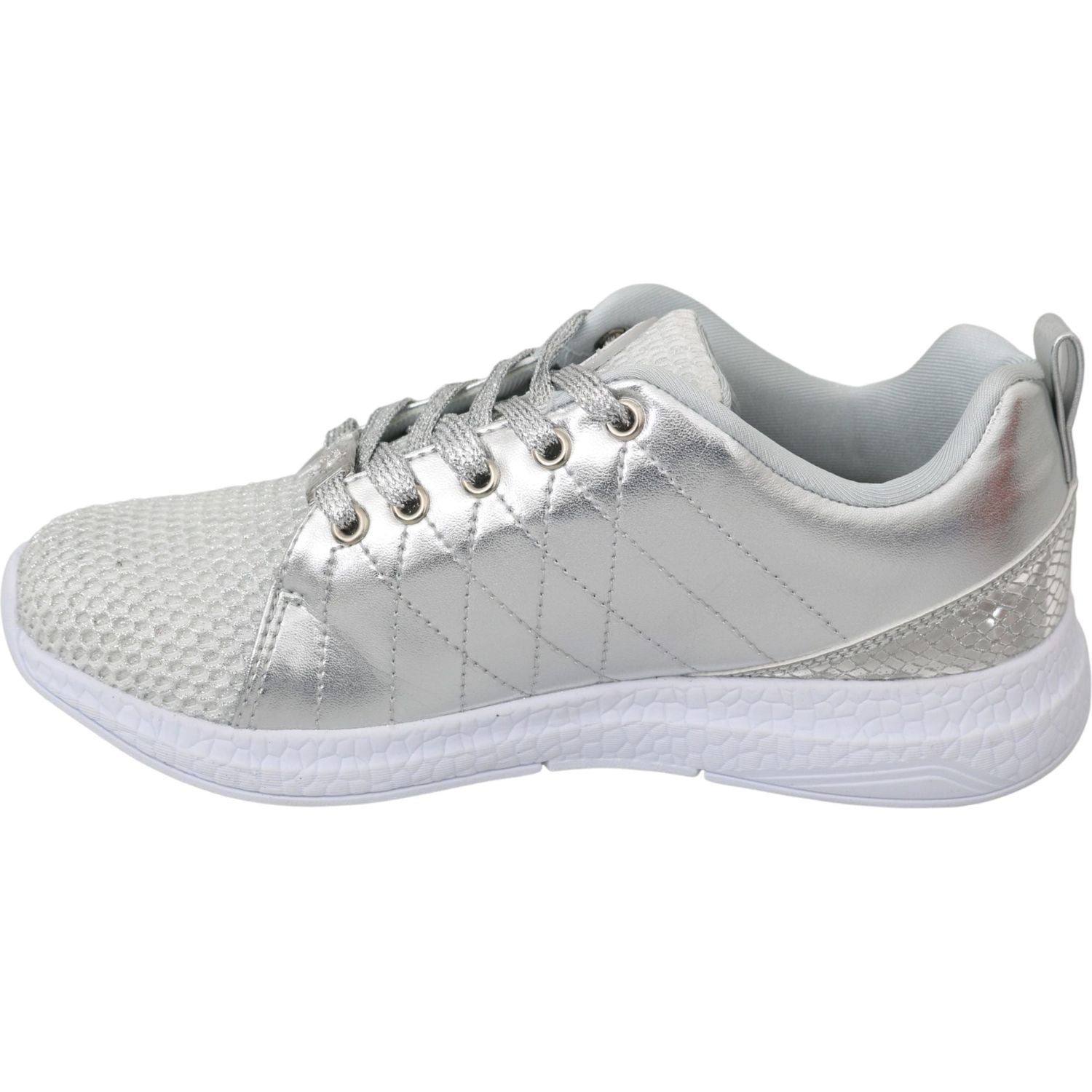 Philipp Plein Gisella Silver Polyester Sneakers Shoes