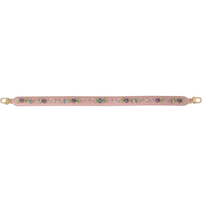 Dolce & Gabbana Pink Leather Crystal Stud Accessory Shoulder Strap Dolce & Gabbana