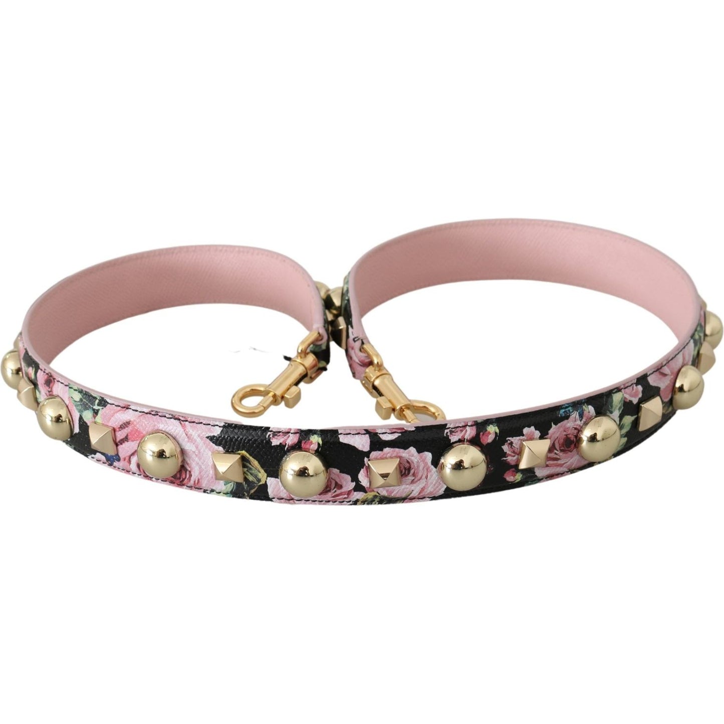 Dolce & Gabbana Pink Floral Leather Stud Accessory Shoulder Strap Dolce & Gabbana
