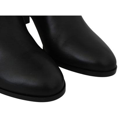 Jimmy Choo Black Leather Madalie 80 Boots Shoes