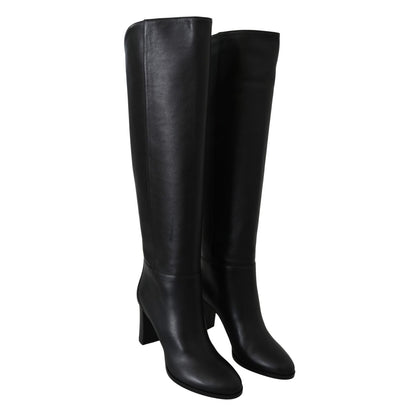 Jimmy Choo Black Leather Madalie 80 Boots Shoes
