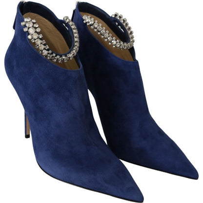 Jimmy Choo Pop Blue Leather Blaize 100 Boots Shoes Jimmy Choo