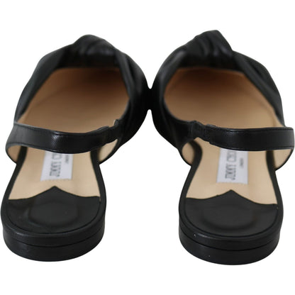 Jimmy Choo Black Leather Annabell Flat Shoes Shoes