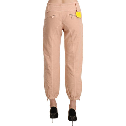 Ermanno Scervino Beige Mid Waist Cropped Cotton Trouser Pants Ermanno Scervino