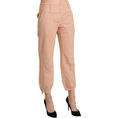 Ermanno Scervino Beige Mid Waist Cropped Cotton Trouser Pants Ermanno Scervino