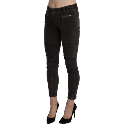 Ermanno Scervino Brown Velvet Capri Cropped Cotton Pants Ermanno Scervino