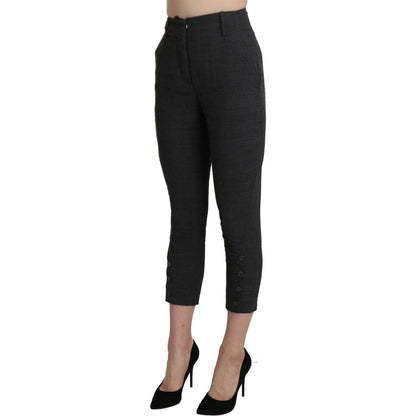 Ermanno Scervino Gray High Waist Capri Cropped Cotton Pants Ermanno Scervino