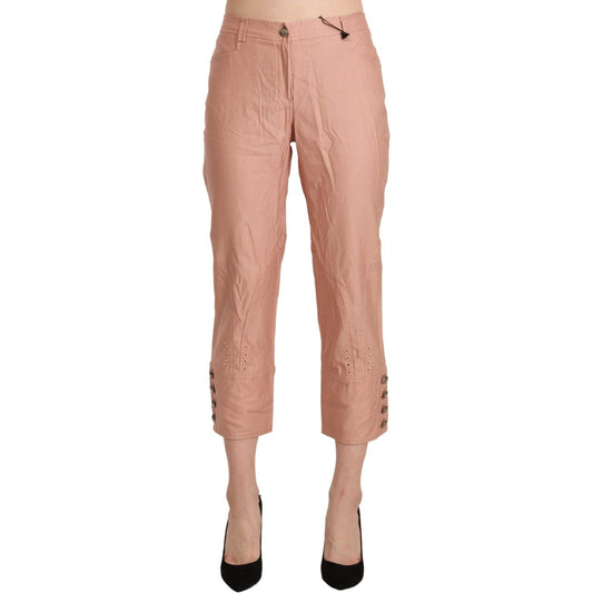 Ermanno Scervino Cotton Pink High Waist Cropped Trouser Pants Ermanno Scervino