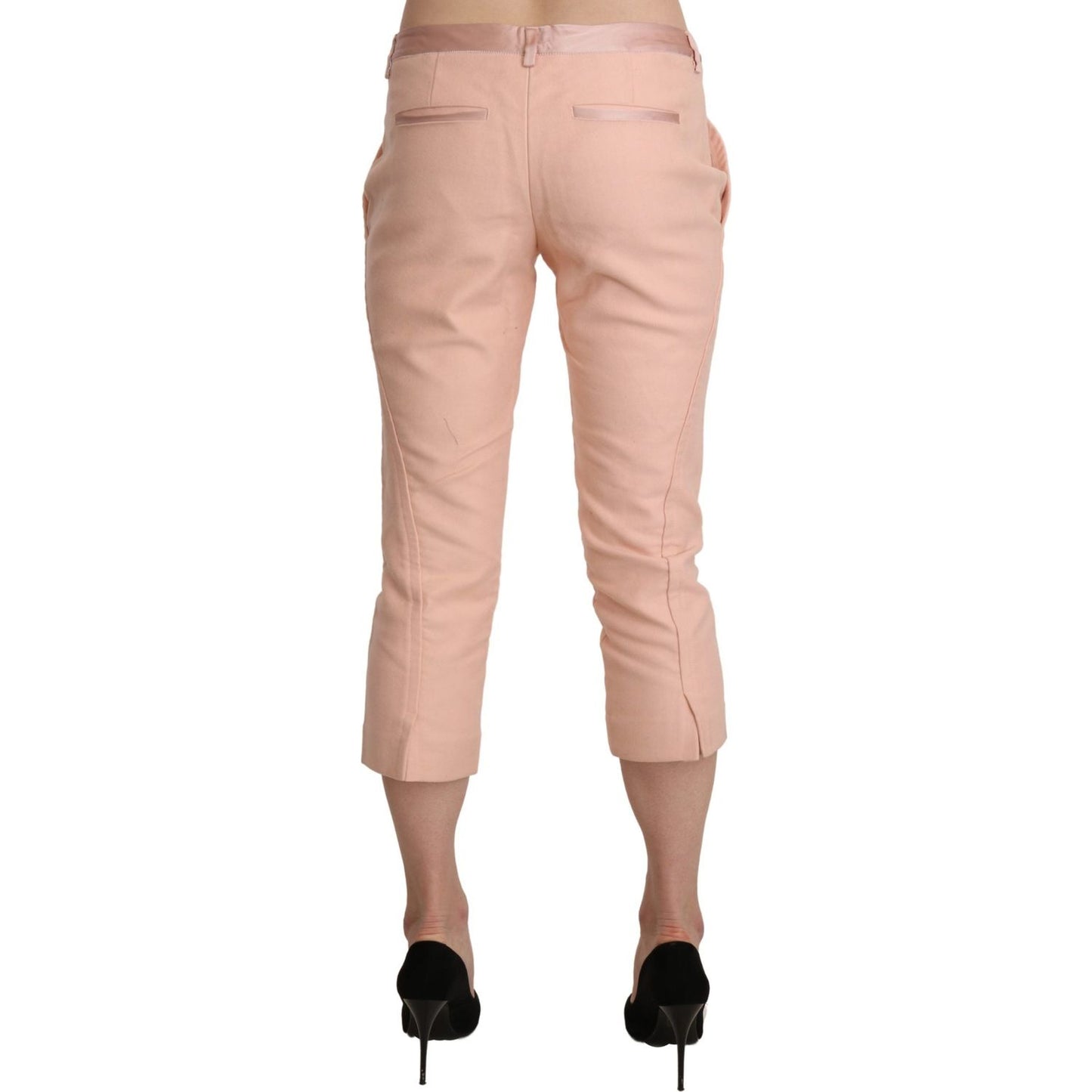 Ermanno Scervino Pink Low Waist Skinny Cropped Capri Pants Ermanno Scervino