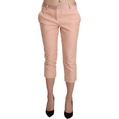 Ermanno Scervino Pink Low Waist Skinny Cropped Capri Pants Ermanno Scervino