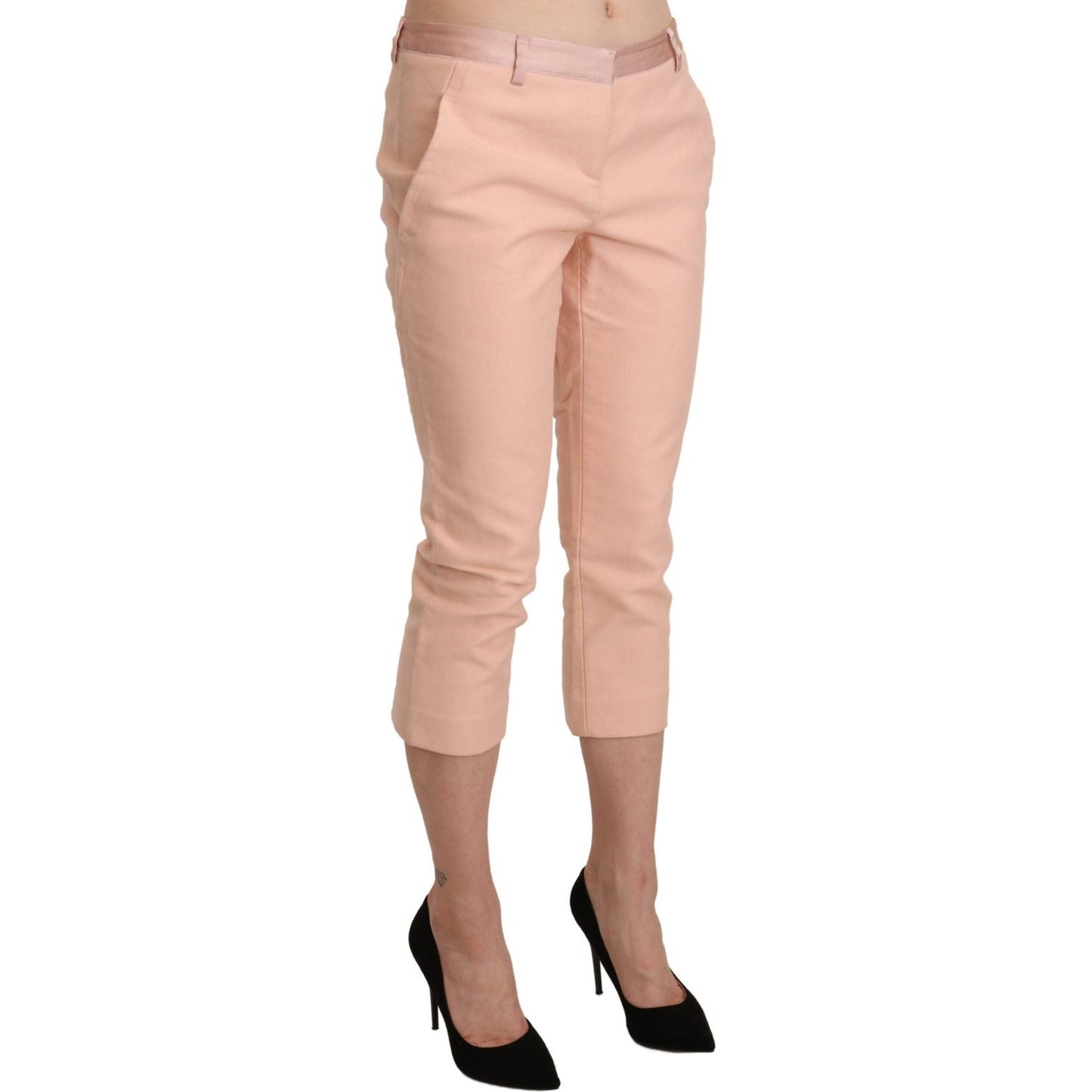 Ermanno Scervino Pink Low Waist Skinny Cropped Capri Pants Ermanno Scervino