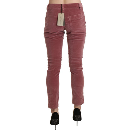 Ermanno Scervino Red Mid Waist Skinny Cotton Pants Ermanno Scervino