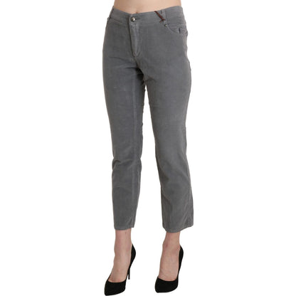 Ermanno Scervino Gray Cropped Cotton Stretch Trouser Pants Ermanno Scervino
