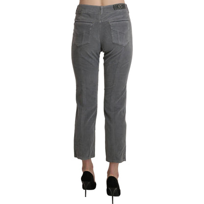 Ermanno Scervino Gray Cropped Cotton Stretch Trouser Pants Ermanno Scervino