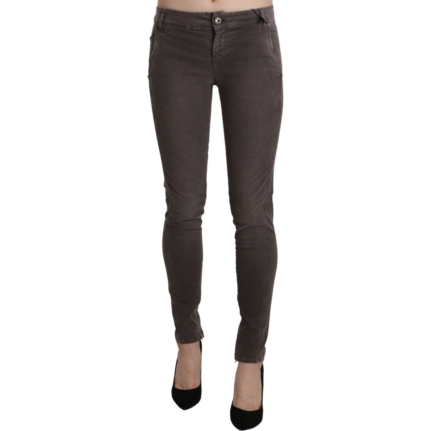 Ermanno Scervino Brown Low Waist Skinny Slim Trouser Cotton Jeans Ermanno Scervino