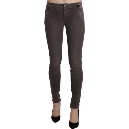 Ermanno Scervino Brown Low Waist Skinny Slim Trouser Cotton Jeans Ermanno Scervino