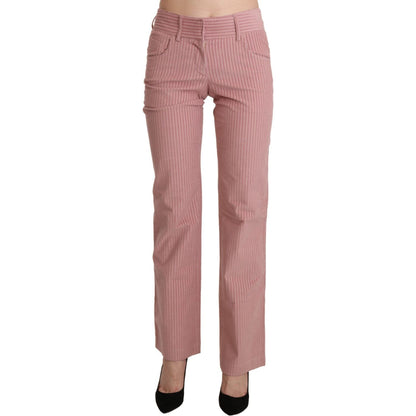 Ermanno Scervino Pink Mid Waist Straight Trouser Cotton Pants Ermanno Scervino