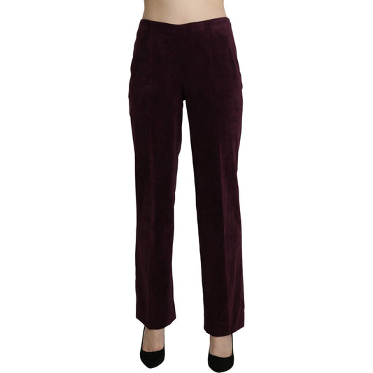 BENCIVENGA Elegant High Waist Straight Purple Pants BENCIVENGA