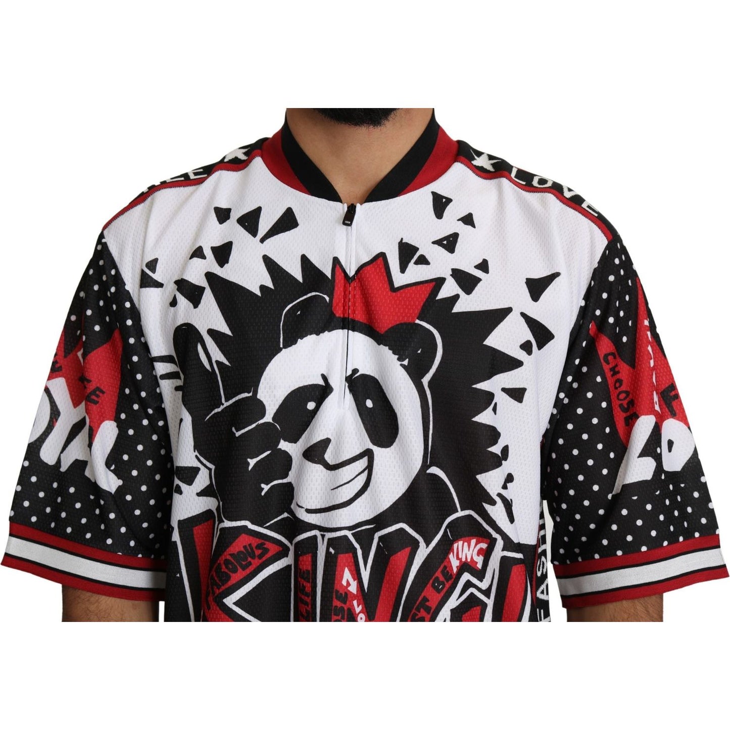 Dolce & Gabbana White King Panda Top Polyester Mens T-shirt Dolce & Gabbana