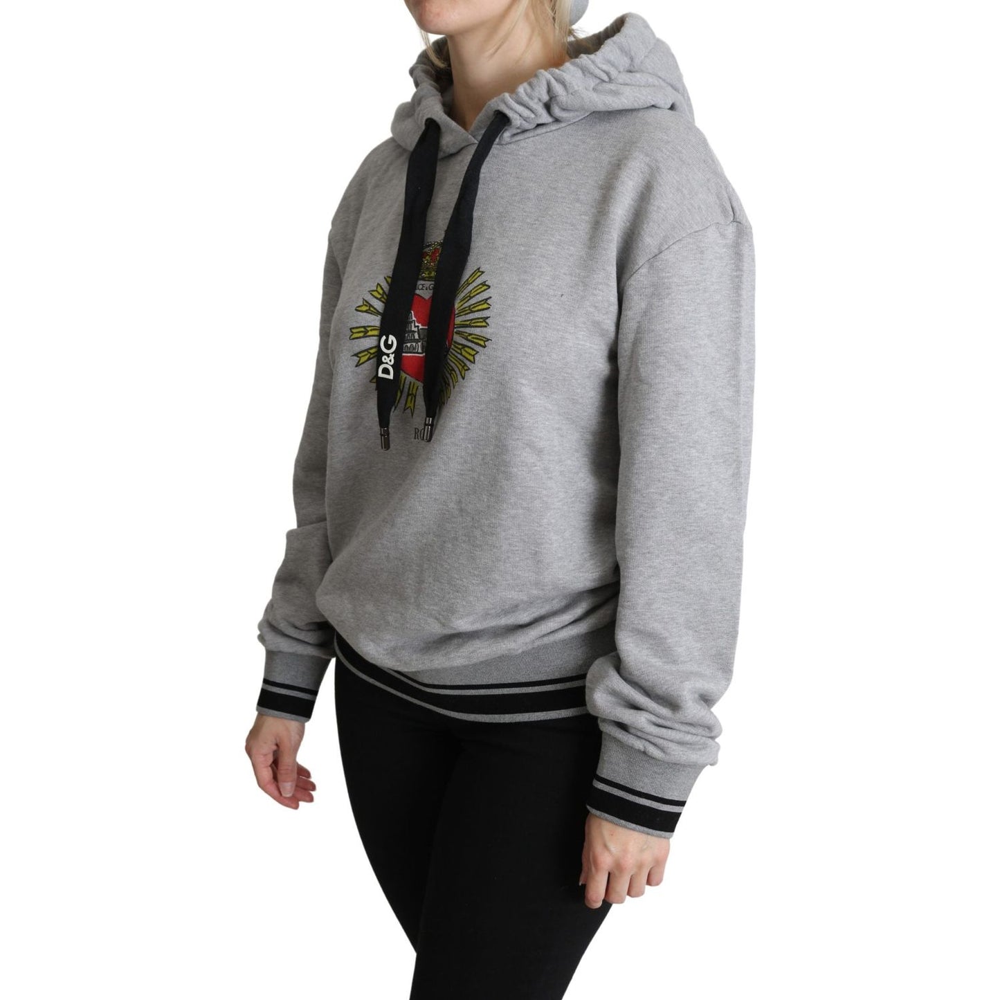 Dolce & Gabbana Gray Printed Hooded Exclusive Logo Sweater Dolce & Gabbana