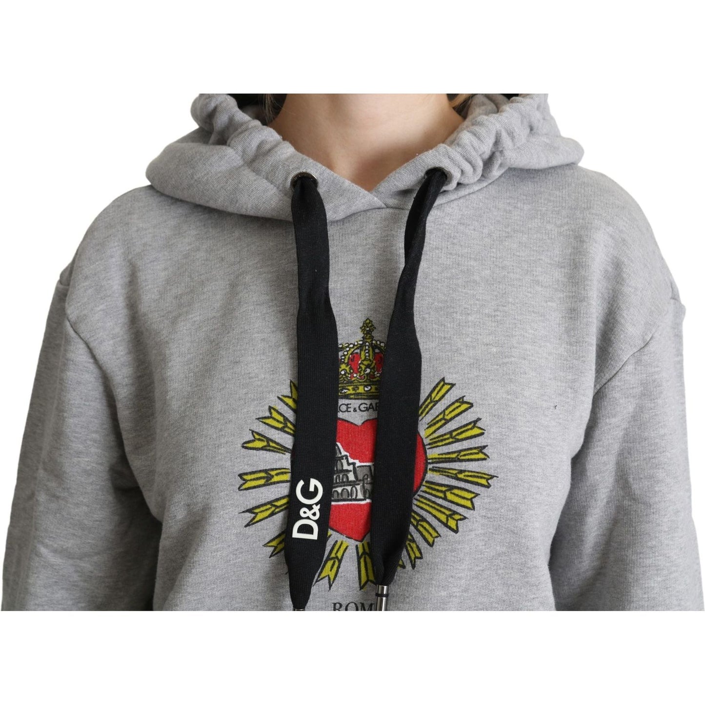 Dolce & Gabbana Gray Printed Hooded Exclusive Logo Sweater Dolce & Gabbana