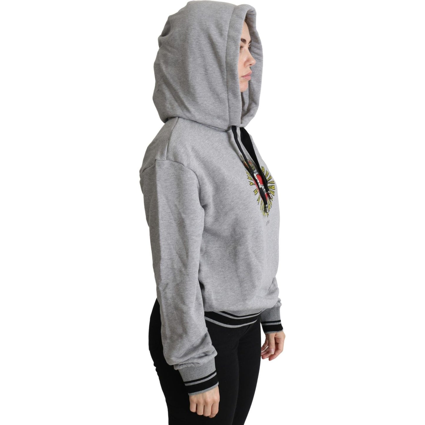 Dolce & Gabbana Gray Printed Hooded Exclusive Logo Sweater Dolce & Gabbana