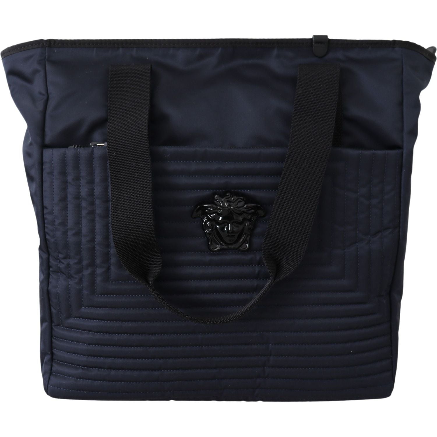 Versace Blue Nylon Tote Bag