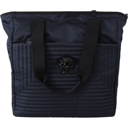 Versace Blue Nylon Tote Bag Versace